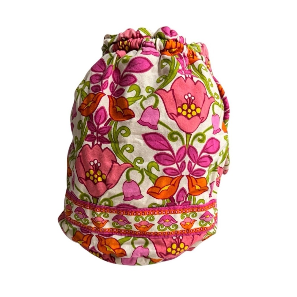 Vera Bradley Ditty Bag Lilli Bell Lined Cinch Tote Drawstring Retired Pink - Picture 2 of 5